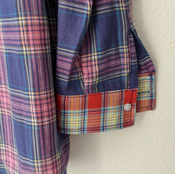 NWT B.A.T Button Up Mixed Plaid Long Sleeve Shirt - Picture 12 of 13